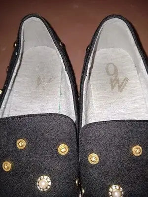 Nine West Women’s Shutout Black Fabric Loafer Flat Shoes 6.5M Pre-Owned