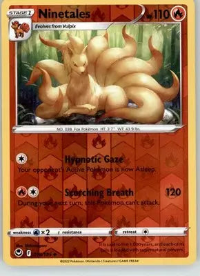 Ninetales - Silver Tempest - 018/195 - Reverse Holo LP Pokemon - Pokémon Card Single