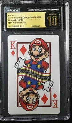 Nintendo 2010 Mario Playing Cards 25th King of Diamonds Mario CGC 10 PRISTINE - Other