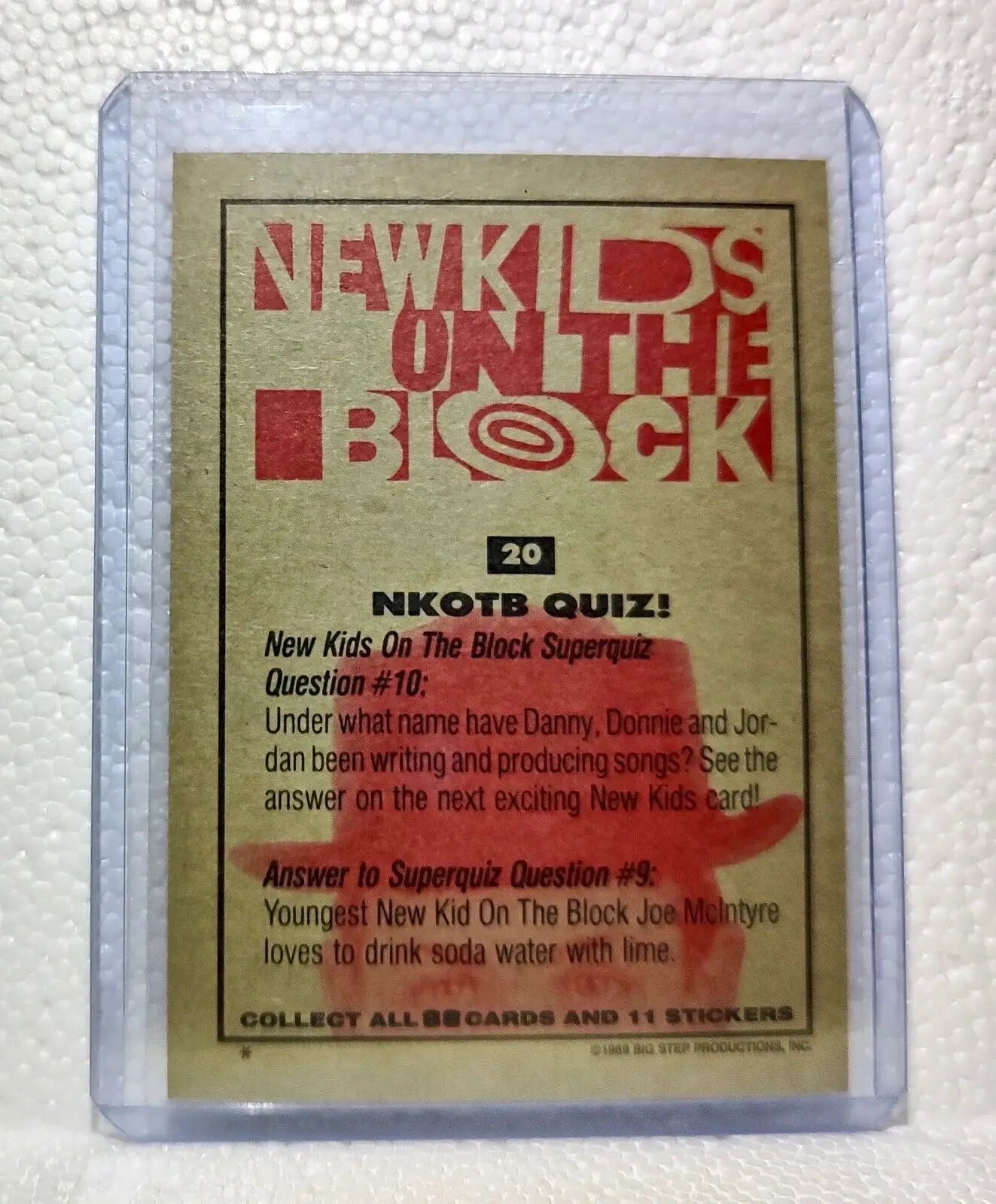 Nkotb Quiz! 1989 New Kids on the Block #20 Trading Card - Entertainment Card Single