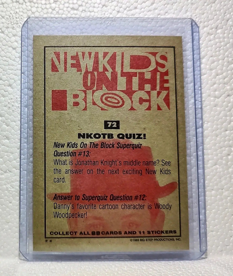 NKOTB Quiz! 1989 New Kids on the Block #72 Trading Card - Entertainment Card Single