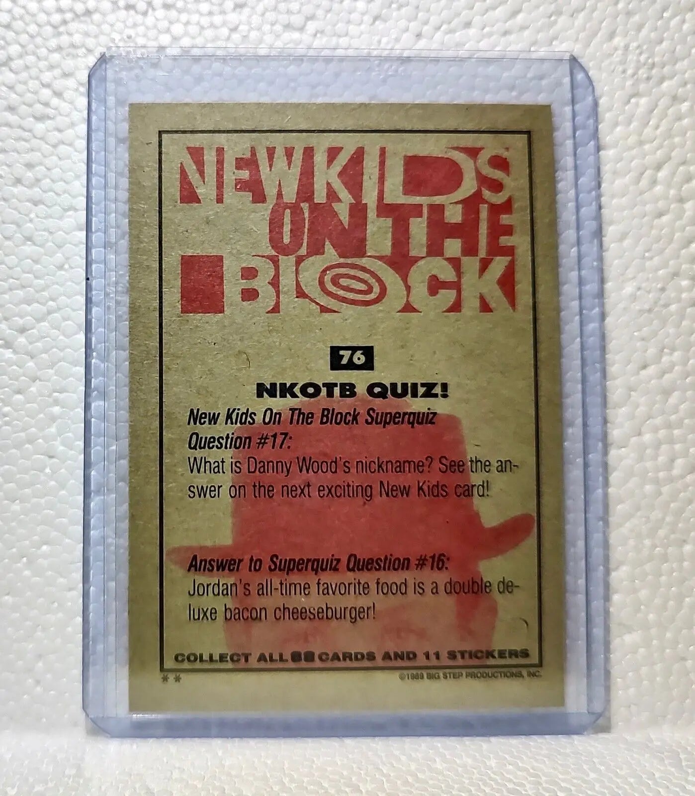 NKOTB Quiz! 1989 New Kids on the Block #76 Trading Card - Non-Sports Card Single