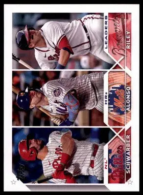 NL HRs Leaders (Kyle Schwarber / Pete Alonso / Austin Riley) 2023 Topps #178 - Baseball Card Single