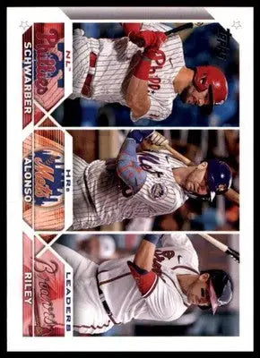 NL HRs Leaders (Kyle Schwarber / Pete Alonso / Austin Riley) LL 2023 Topps #178 - Baseball Card Single