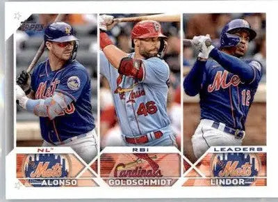 NL RBI Leaders Alonso Goldschmidt Lindor LL - 2023 Topps - #240 - Baseball - Baseball Card Single