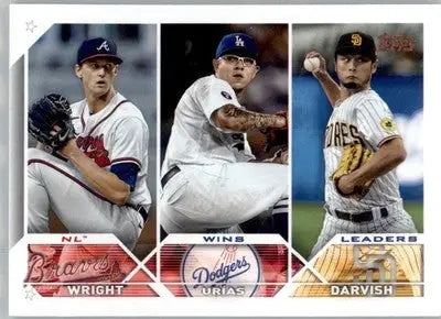 NL Wins Leaders Wright Urias Darvish - 2023 Topps - #284 - Baseball - Baseball Card Single