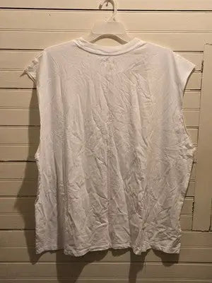 No Boundaries Tank Top Men’s 2XL Oversized Muscle Sleeveless Raw Edge White Tee - Apparel