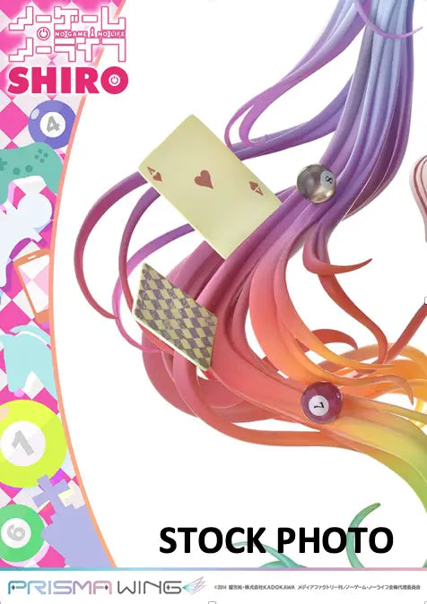Anime figure with rainbow hair from NO GAME NO LIFE PRISMA WING SHIRO PVC figure