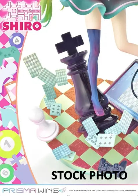 Anime figurine of Shiro from NO GAME NO LIFE PRISMA WING on a chess-themed base