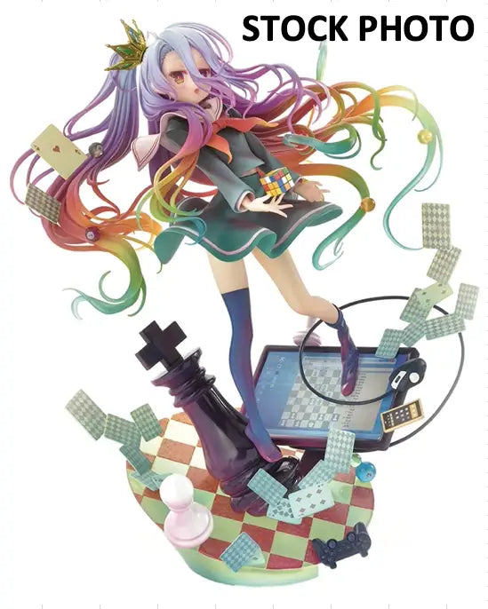 Anime figurine with colorful hair from NO GAME NO LIFE PRISMA WING SHIRO 1/7 PVC Figure