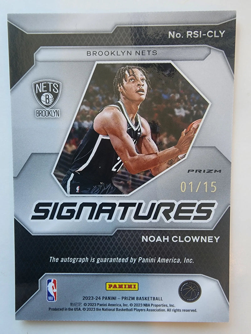 Noah Clowney 2023 Panini Prizm Signatures Snakeskin Auto #1/15 - Basketball Card Single