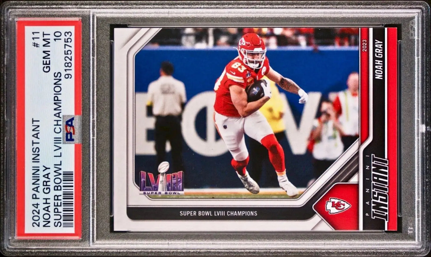 Noah Gray 2023 Panini NFL Superbowl LVIII Champions #11 Card PSA 10 Gem Mint - Football Card Single