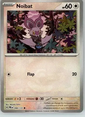 Noibat - Poke Ball Pattern - Prismatic Evolutions - 090/131 - Holo NM Pokemon - Pokémon Card Single
