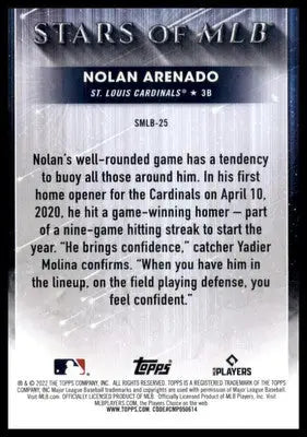 Nolan Arenado 2022 Topps Stars of MLB #SMLB-25 St. Louis Cardinals - Baseball Card Single