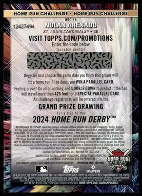 Nolan Arenado 2023 Topps Home Run Challenge #HRC-16 St. Louis Cardinals - Baseball Card Single
