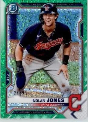 Nolan Jones - 2021 Bowman #BCP-35 Chrome Prospects Green Mini-Diamond /99 - Baseball Card Single