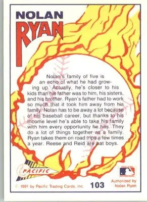 Nolan Ryan - 1991 Pacific Nolan Ryan Texas Express I - #103 - Baseball - Baseball Card Single