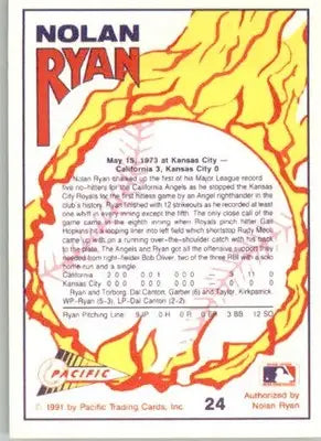 Nolan Ryan - 1991 Pacific Nolan Ryan Texas Express I - #24 - Baseball - Baseball Card Single