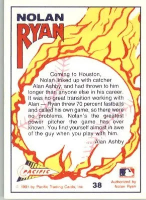 Nolan Ryan - 1991 Pacific Nolan Ryan Texas Express I - #38 - Baseball - Baseball Card Single