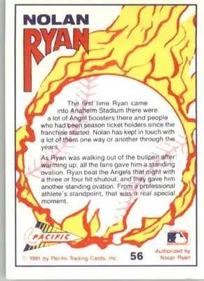 Nolan Ryan - 1991 Pacific Nolan Ryan Texas Express I - #56 - Baseball - Baseball Card Single
