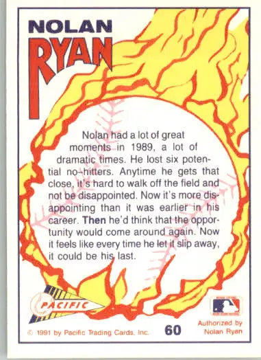 Nolan Ryan - 1991 Pacific Nolan Ryan Texas Express I - #60 - Baseball - Baseball Card Single