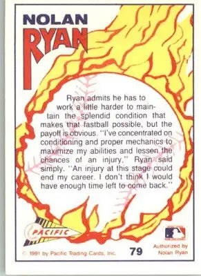 Nolan Ryan - 1991 Pacific Nolan Ryan Texas Express I - #79 - Baseball - Baseball Card Single