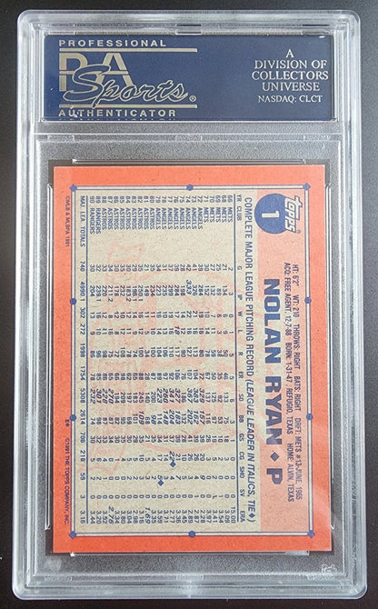 Nolan Ryan 1991 Topps Desert Shield #1 PSA 9 Mint - Singles