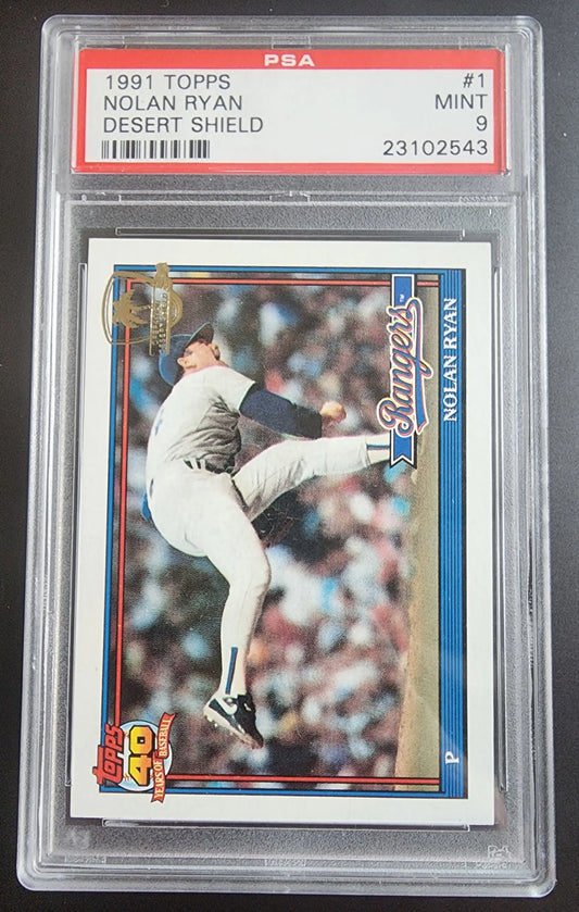 Nolan Ryan 1991 Topps Desert Shield #1 PSA 9 Mint - Singles