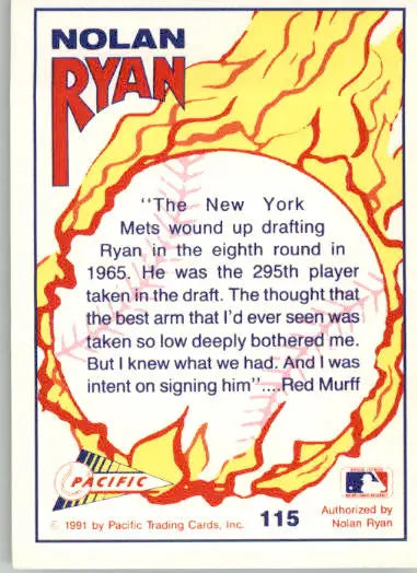 Nolan Ryan - 1992 Pacific Nolan Ryan Texas Express II - #115 - Baseball - Baseball Card Single