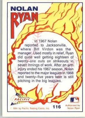Nolan Ryan - 1992 Pacific Nolan Ryan Texas Express II - #116 - Baseball - Baseball Card Single
