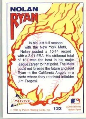Nolan Ryan - 1992 Pacific Nolan Ryan Texas Express II - #123 - Baseball - Baseball Card Single