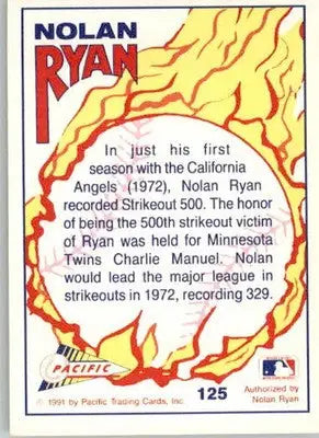 Nolan Ryan - 1992 Pacific Nolan Ryan Texas Express II - #125 - Baseball - Baseball Card Single