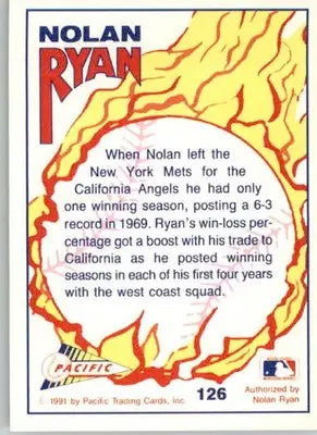 Nolan Ryan - 1992 Pacific Nolan Ryan Texas Express II - #126 - Baseball - Baseball Card Single