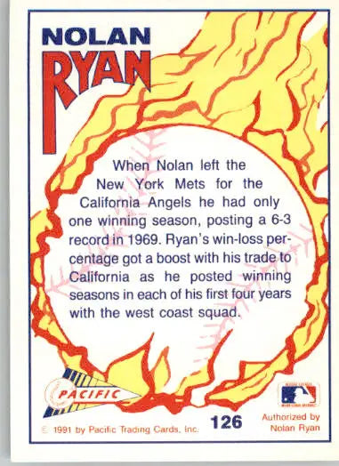 Nolan Ryan - 1992 Pacific Nolan Ryan Texas Express II - #126 - Baseball - Baseball Card Single