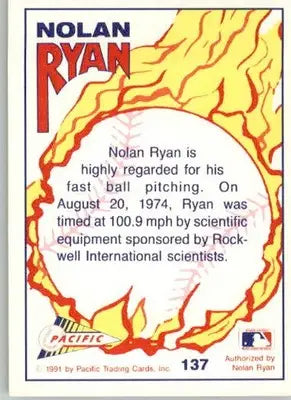 Nolan Ryan - 1992 Pacific Nolan Ryan Texas Express II - #137 - Baseball - Baseball Card Single