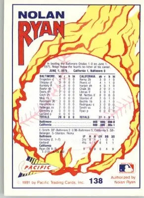 Nolan Ryan - 1992 Pacific Nolan Ryan Texas Express II - #138 - Baseball - Baseball Card Single