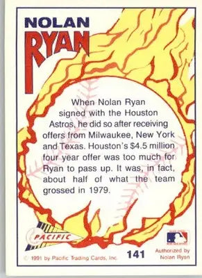 Nolan Ryan - 1992 Pacific Nolan Ryan Texas Express II - #141 - Baseball - Baseball Card Single