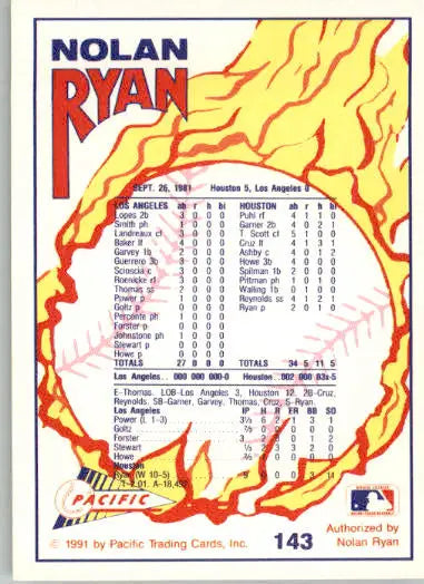 Nolan Ryan - 1992 Pacific Nolan Ryan Texas Express II - #143 - Baseball - Baseball Card Single