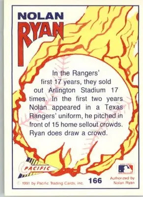 Nolan Ryan - 1992 Pacific Nolan Ryan Texas Express II - #166 - Baseball - Baseball Card Single