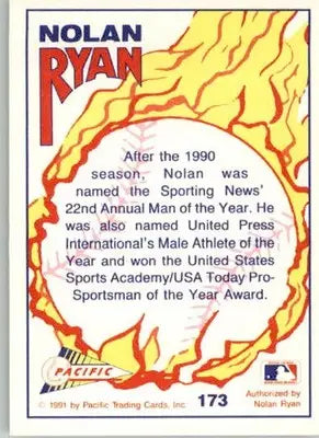 Nolan Ryan - 1992 Pacific Nolan Ryan Texas Express II - #173 - Baseball - Baseball Card Single