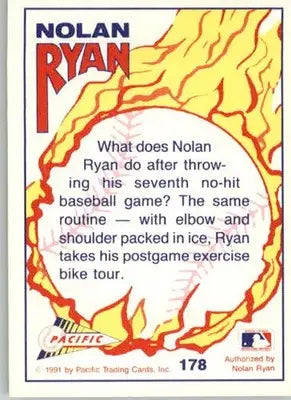 Nolan Ryan - 1992 Pacific Nolan Ryan Texas Express II - #178 - Baseball - Baseball Card Single