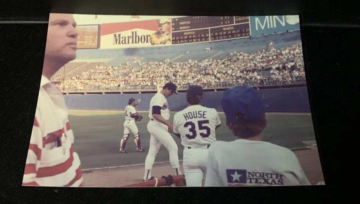 Nolan Ryan 8/22/1990 Texas Rangers Mariners Pre-Game Type 1 Photo Bullpen Shot - Sports Memorabilia