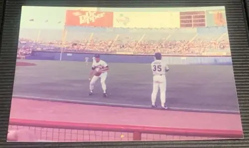 Nolan Ryan pitches during Texas Rangers game captured in pre-game Type 1 photo