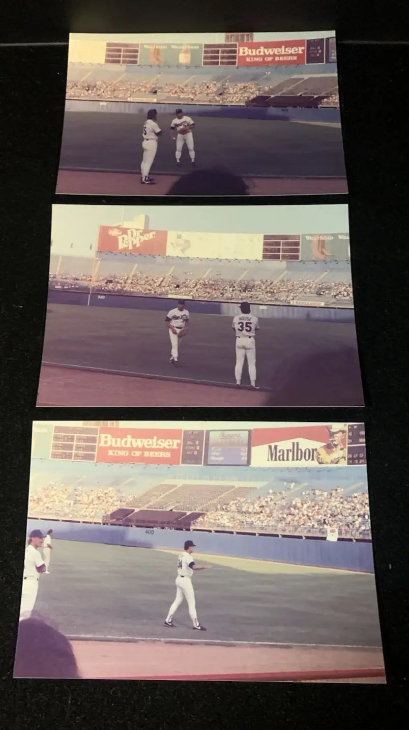 Nolan Ryan 8/22/1990 Texas Rangers Mariners Pre-Game Type 1 Photo Lot 3 SnapShot - Sports Memorabilia