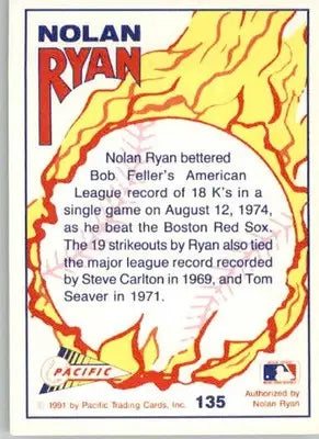 Nolan Ryan / Bob Feller - 1992 Pacific Nolan Ryan Texas Express II - #135 - Baseball Card Single
