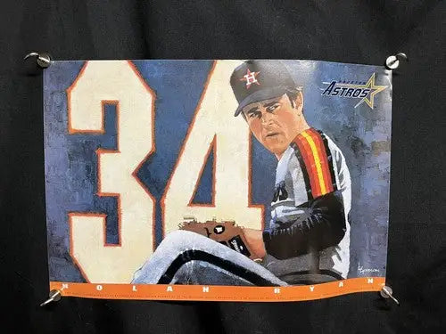 NOLAN RYAN JERSEY RETIREMENT POSTER Sept 29 1996 HOUSTON ASTROS ASTRODOME 12x18 - Sports Memorabilia