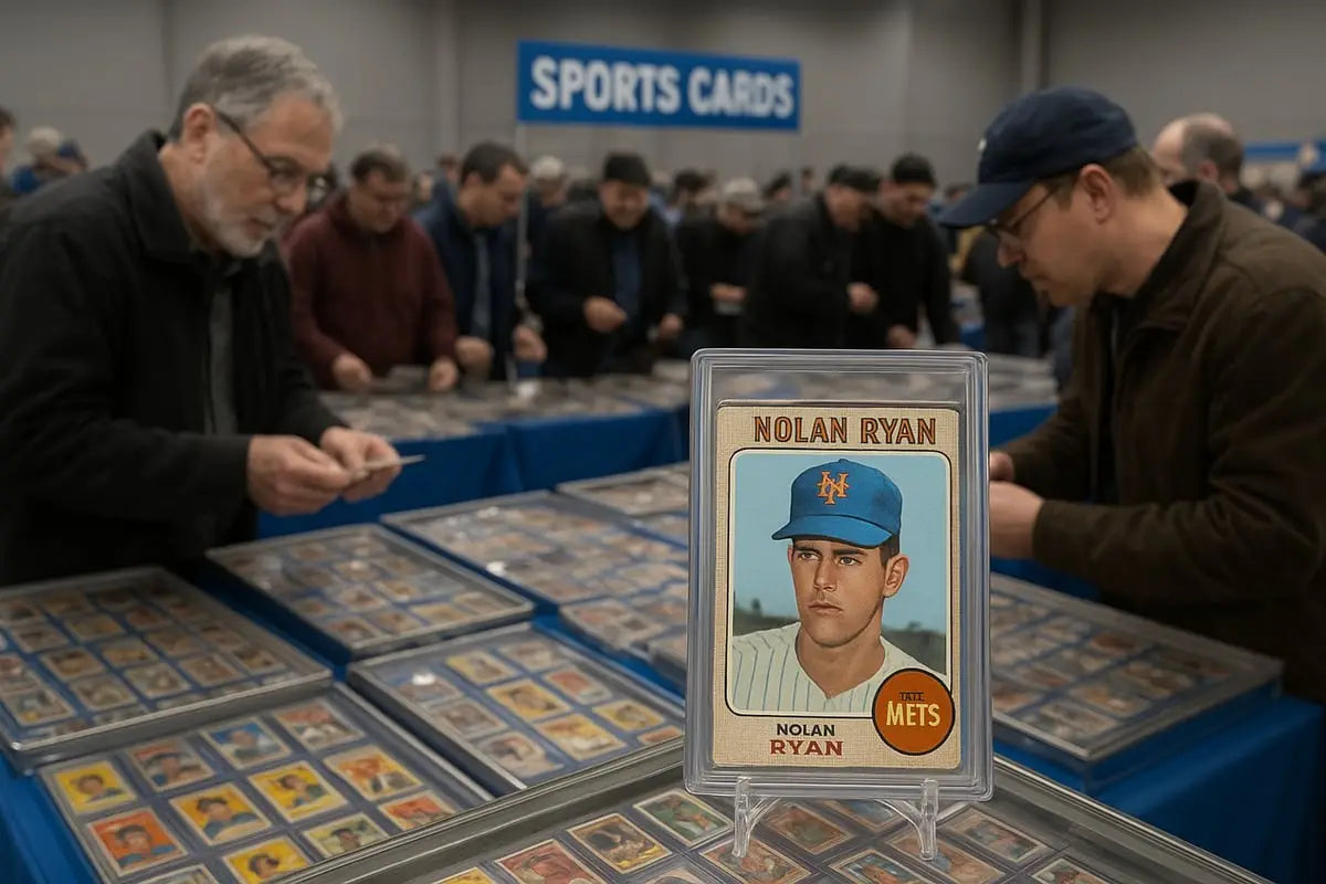 Nolan Ryan Mets rookie card in protective display case