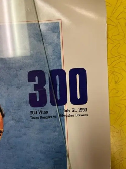 Nolan Ryan Signed HSE 1990 Poster 18x24 Auto Texas Rangers 300 Win Beckett Auth