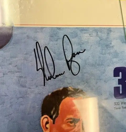 Nolan Ryan Signed HSE 1990 Poster 18x24 Auto Texas Rangers 300 Win Beckett Auth