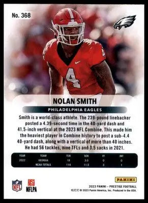 Nolan Smith Rookie 2023 Panini Prestige #368 Philadelphia Eagles